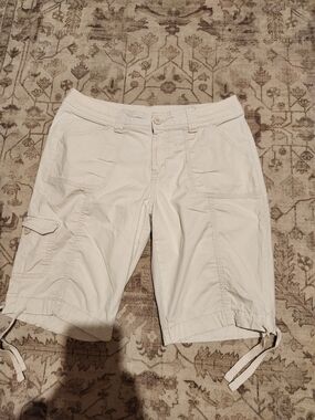 St. John's Bay Cream Cargo Drawstring-Hem Shorts